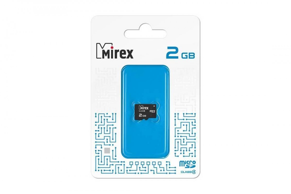 Карта памяти microSDHC MIREX 2 GB (class 4) без адаптера (13612-MCROSD02)
