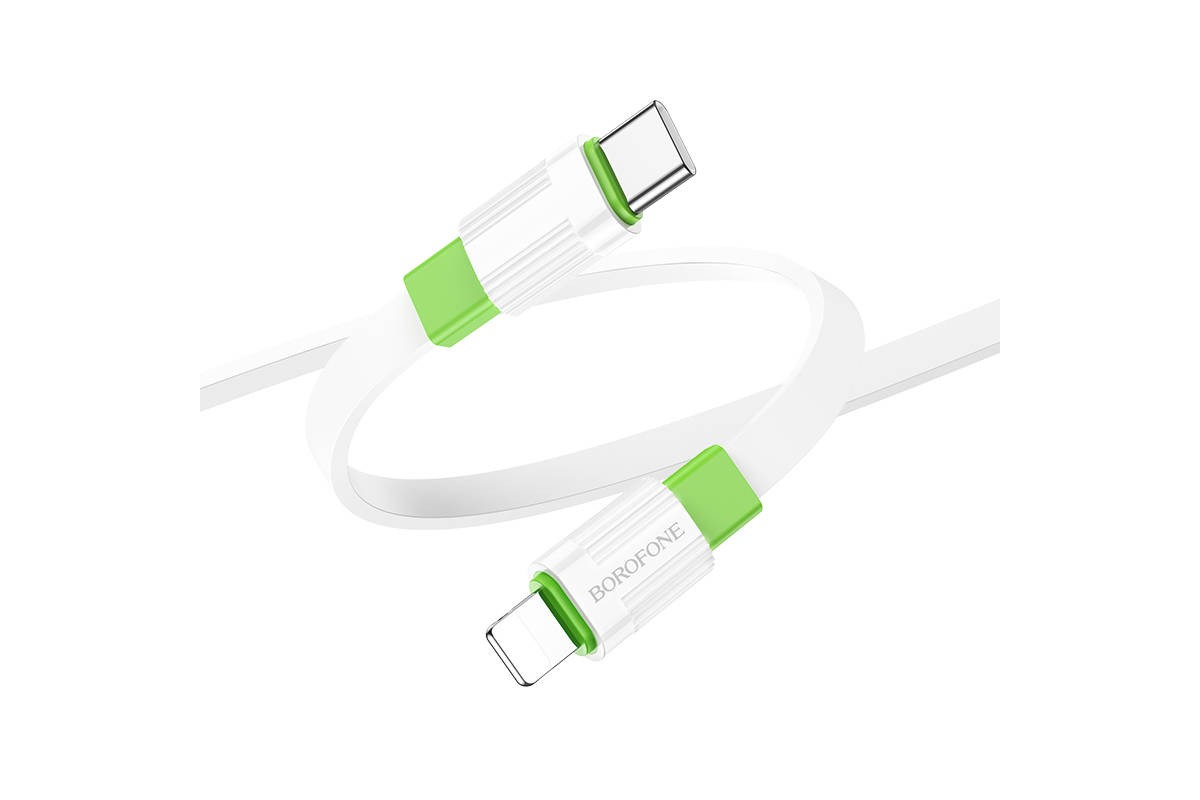 Кабель USB Type-C - Lightning BOROFONE BX89 (бело-зеленый) 1м