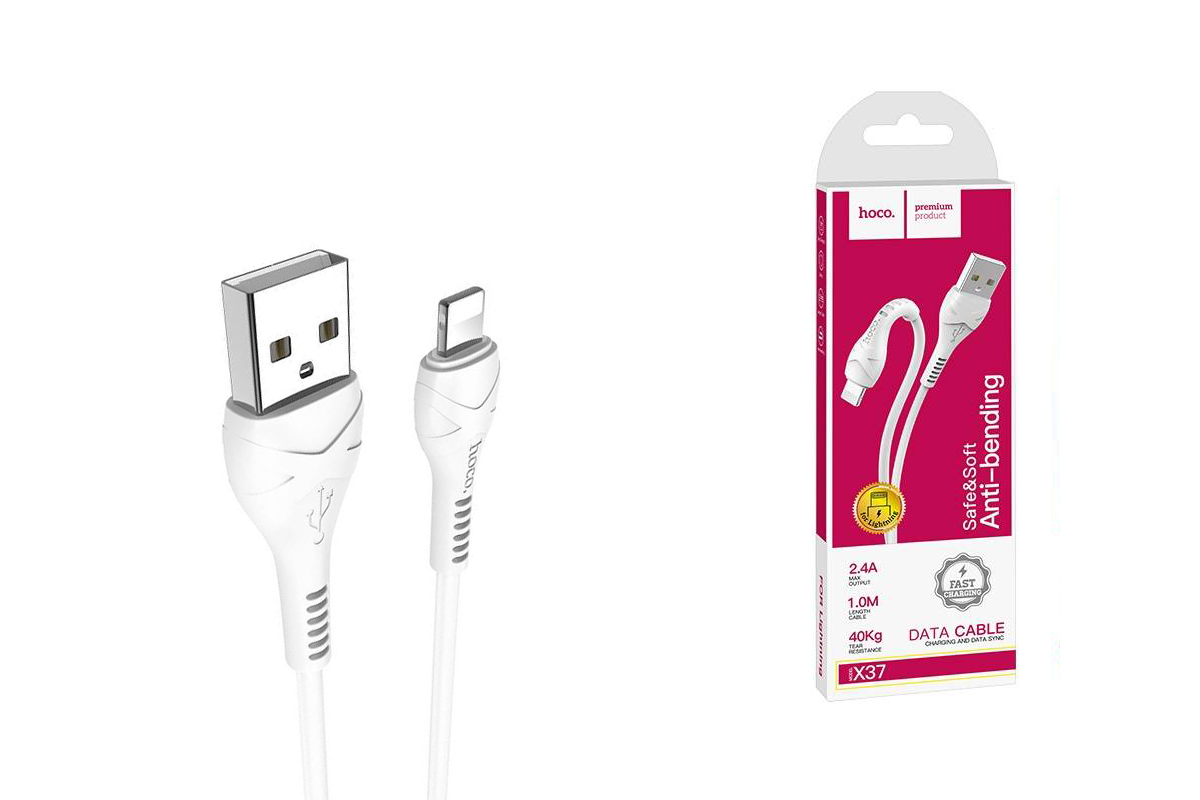 Кабель для iPhone HOCO X37 Cool power charging data cable for Lightning 1м белый