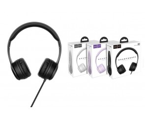 Наушники мониторные проводные HOCO W21 Graceful charm wire control headphones (черный)
