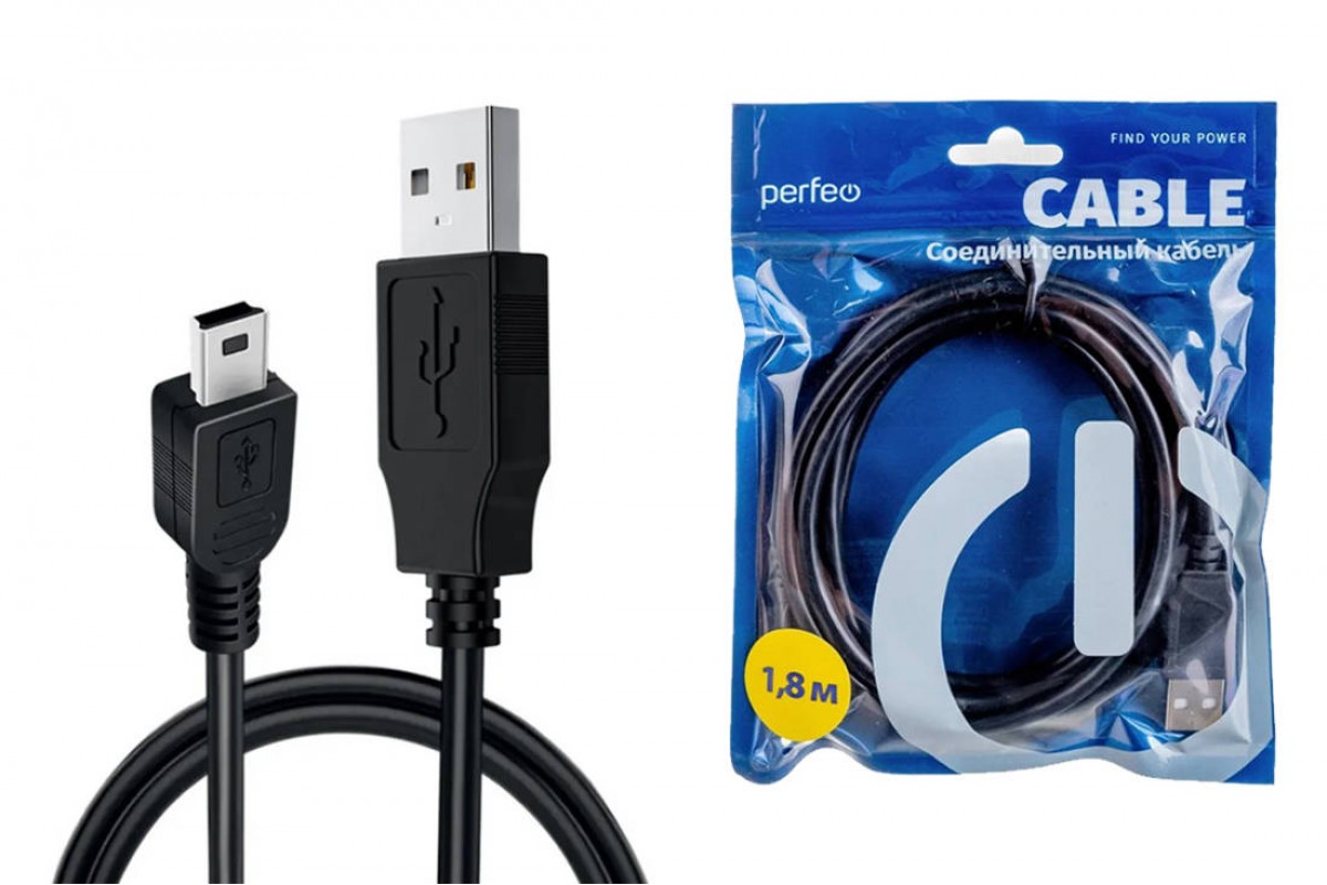 Кабель PERFEO USB2.0 A вилка - Mini USB вилка, длина 3 м. (U4303) Кабель PERFEO USB2.0 A вилка - Mini USB вилка, длина 3 м. (U4303)