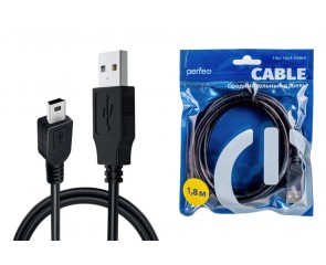 Кабель PERFEO USB2.0 A вилка - Mini USB вилка, длина 3 м. (U4303)