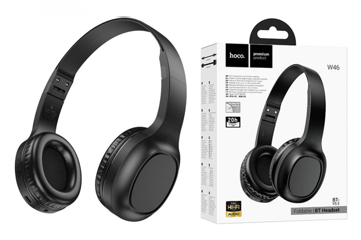 Наушники мониторные беспроводные HOCO W46 wireless headphones Bluetooth (черный)