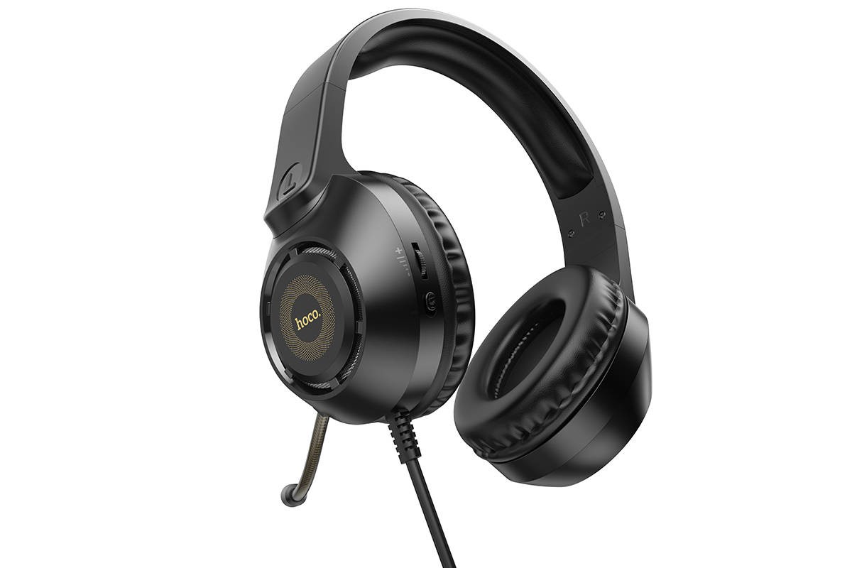 Наушники мониторные проводные HOCO W108 Sue headphones (3.5 мм/USB) черные