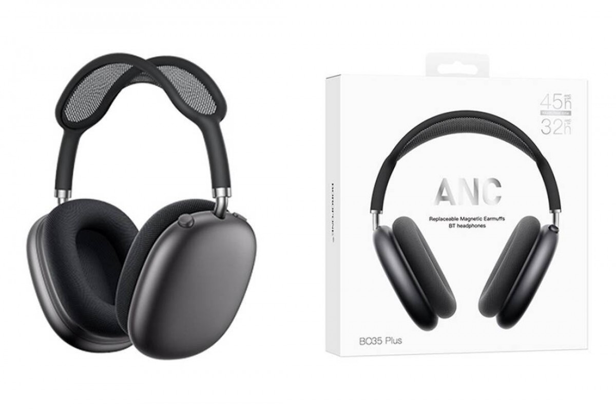 Наушники мониторные беспроводные BOROFONE BO35 Plus Adorable ANC Bluetooth (глубокий космос серый)