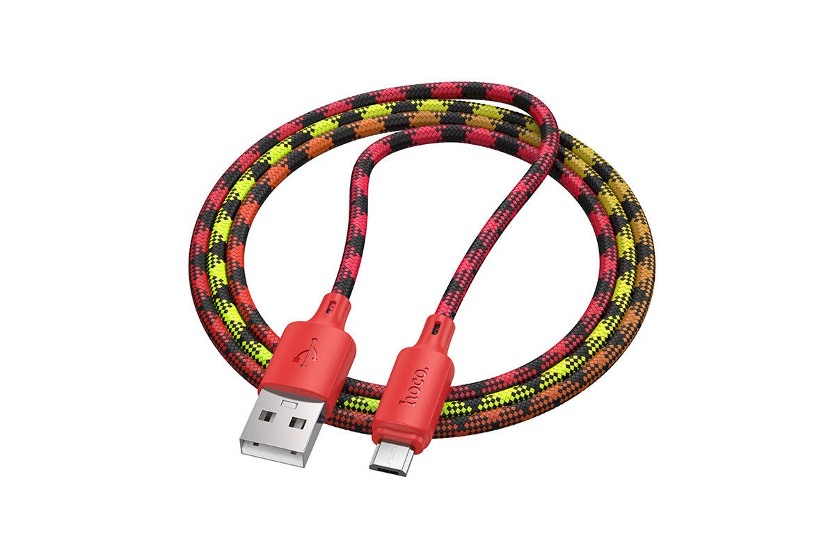 Кабель USB - MicroUSB HOCO X116 Meridian (красный градиент)