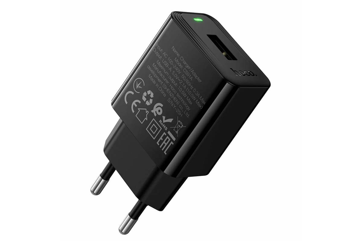 Сетевое зарядное устройство USB HOCO CS91A Leader 2100 mAh (черный)