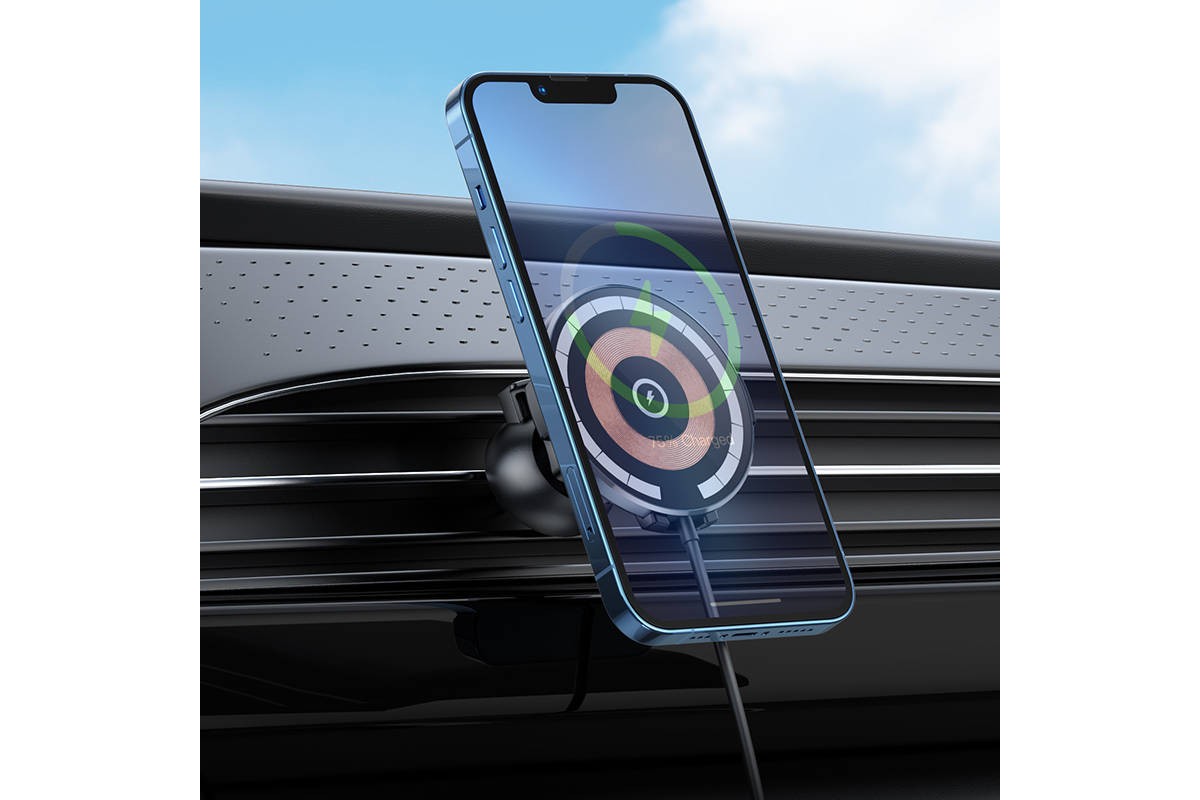 Держатель автомобильный для телефона HOCO CW42 Discovery Edition in-car wireless charging черный