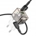 Сетевое зарядное устройство USB + USB-C + кабель Lightning - Type-C BOROFONE BA80А charger PD+QC3.0 (прозрачный)