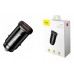 Автомобильное зарядное устройство BASEUS Square metal, 2*USB, 5A, 30 Вт, черный, быстрая зарядка