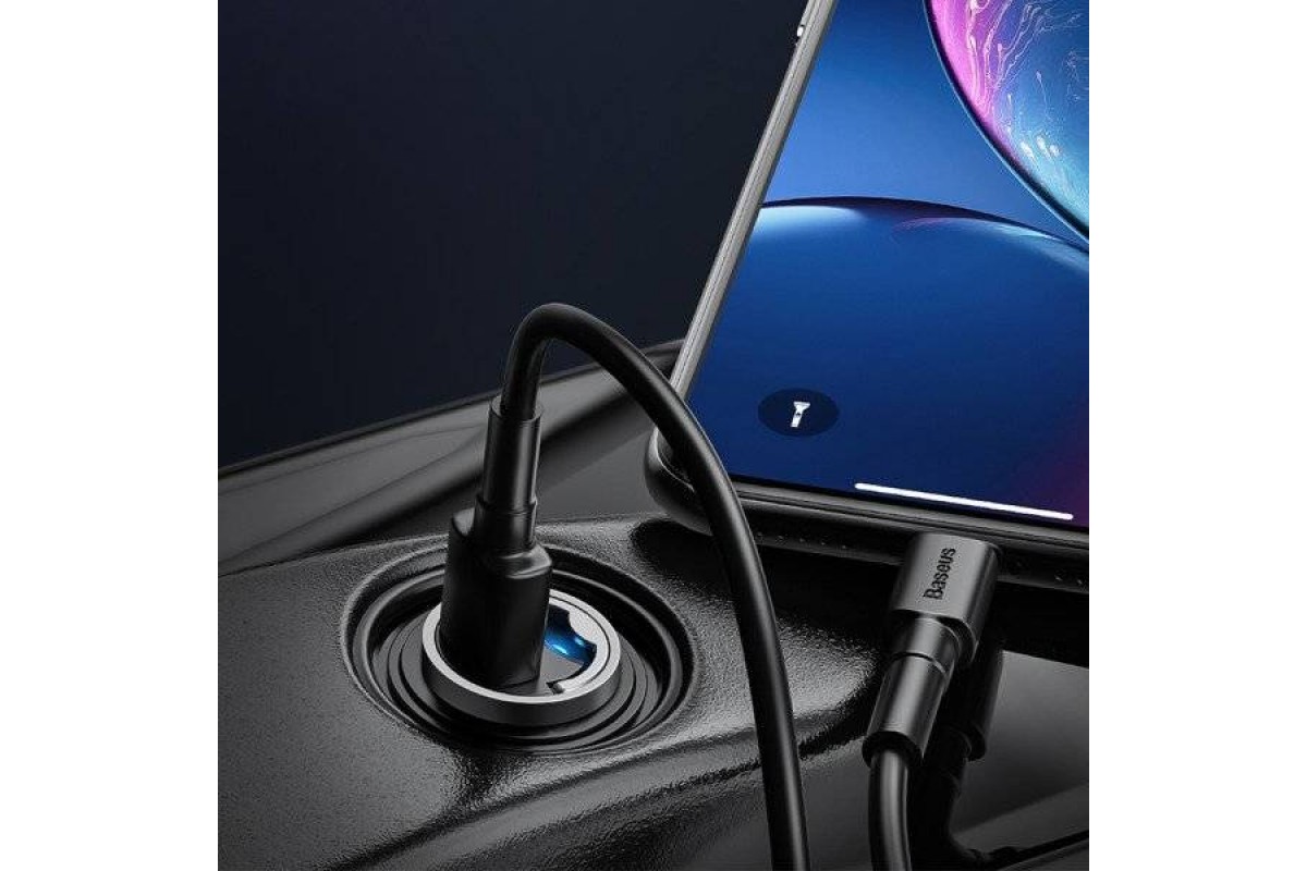 Автомобильное зарядное устройство АЗУ BASEUS Tiny Star, USB, 5A, 30 Вт (черный)