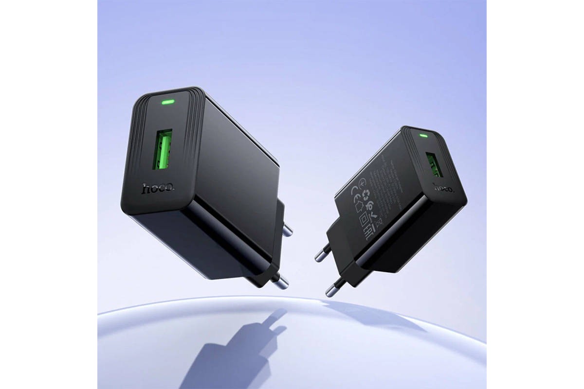 Сетевое зарядное устройство USB HOCO CS92A Leader QC 3.0 18W  (черный)