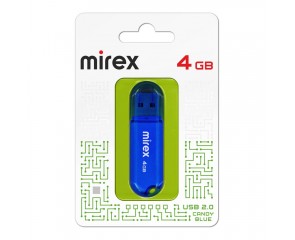 Флешка USB 2.0 Mirex CANDY BLUE 4GB (ecopack) Флешка USB 2.0 Mirex CANDY BLUE 4GB (ecopack)