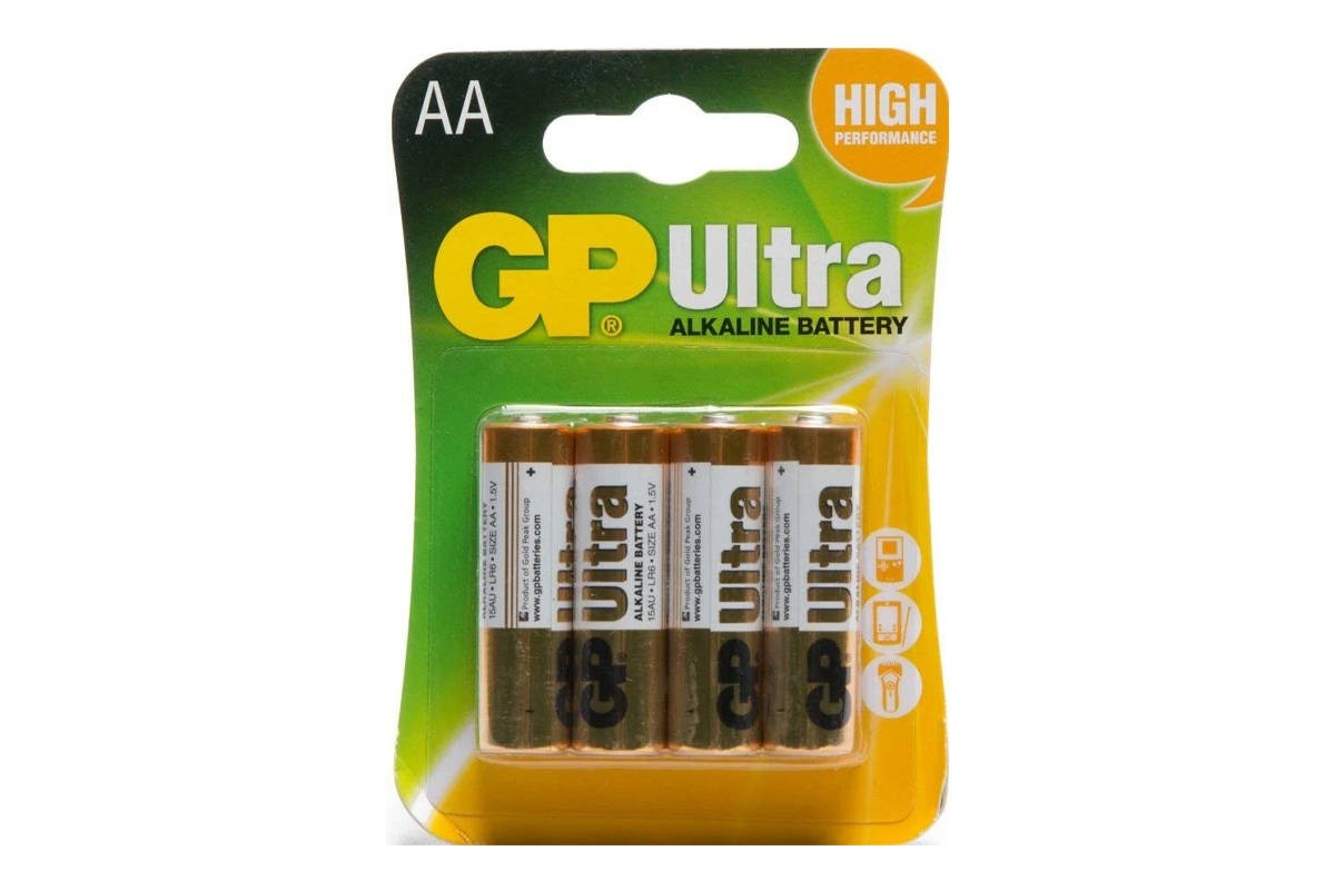 Батарейка алкалиновая GP LR6/4BL ULTRA  (цена за блистер 4 шт)