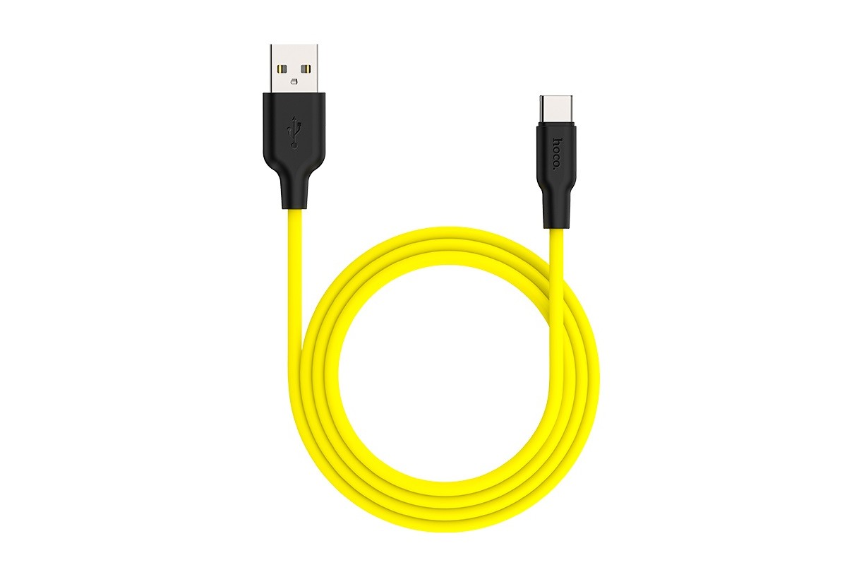 Кабель USB HOCO X21 Plus Silicone charging cable for Type-C (черно-желтый) 1 метр