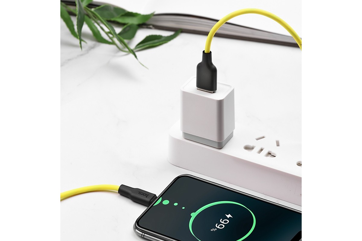 Кабель USB HOCO X21 Plus Silicone charging cable for Type-C (черно-желтый) 1 метр