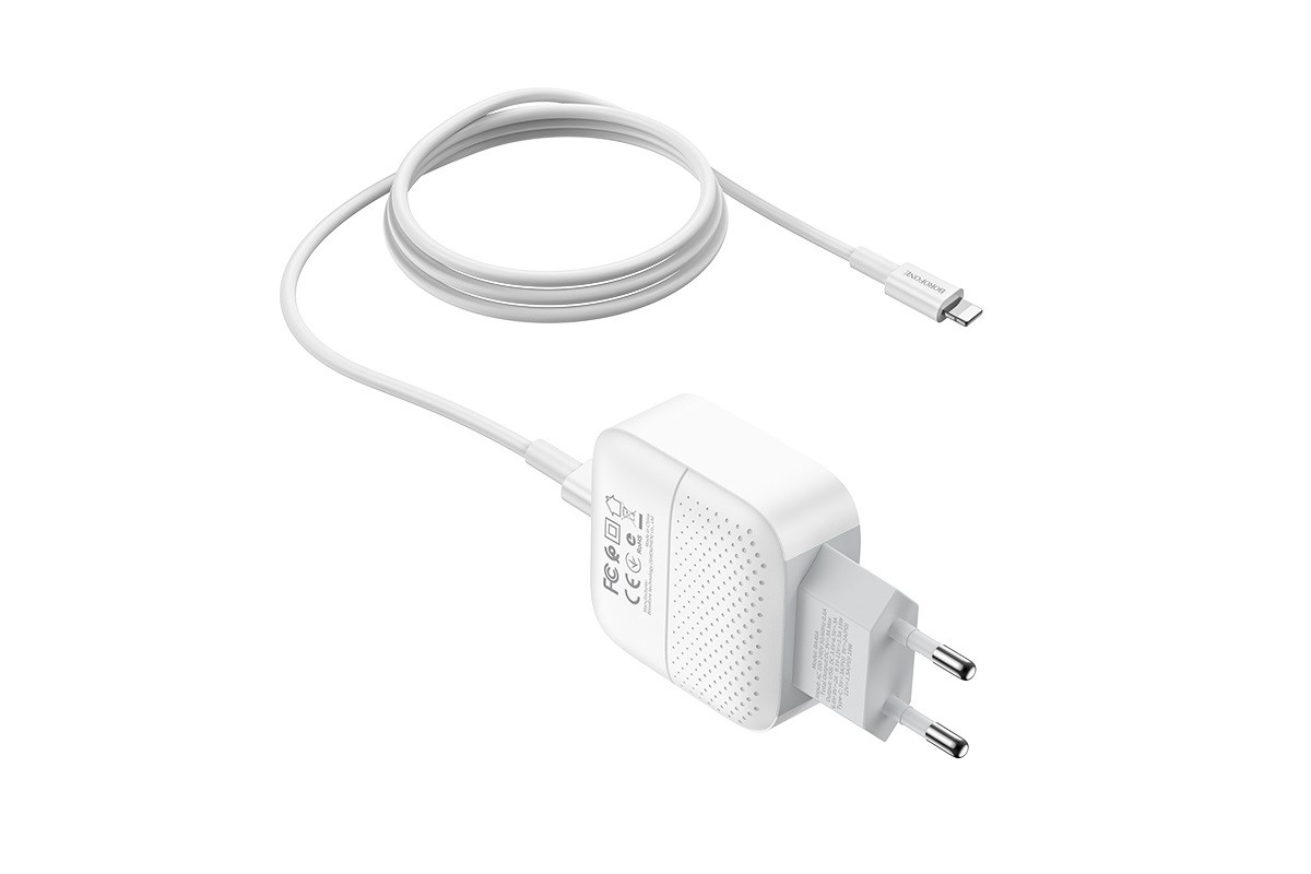 Сетевое зарядное устройство BOROFONE BA46A Speed charger PD+QC3.0 charger set( кабель Type-C to Lightning)