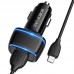 Автомобильное зарядное устройство 2USB 2400 mAh BOROFONE BZ14 Max double port ambient light + кабель micro USB черный