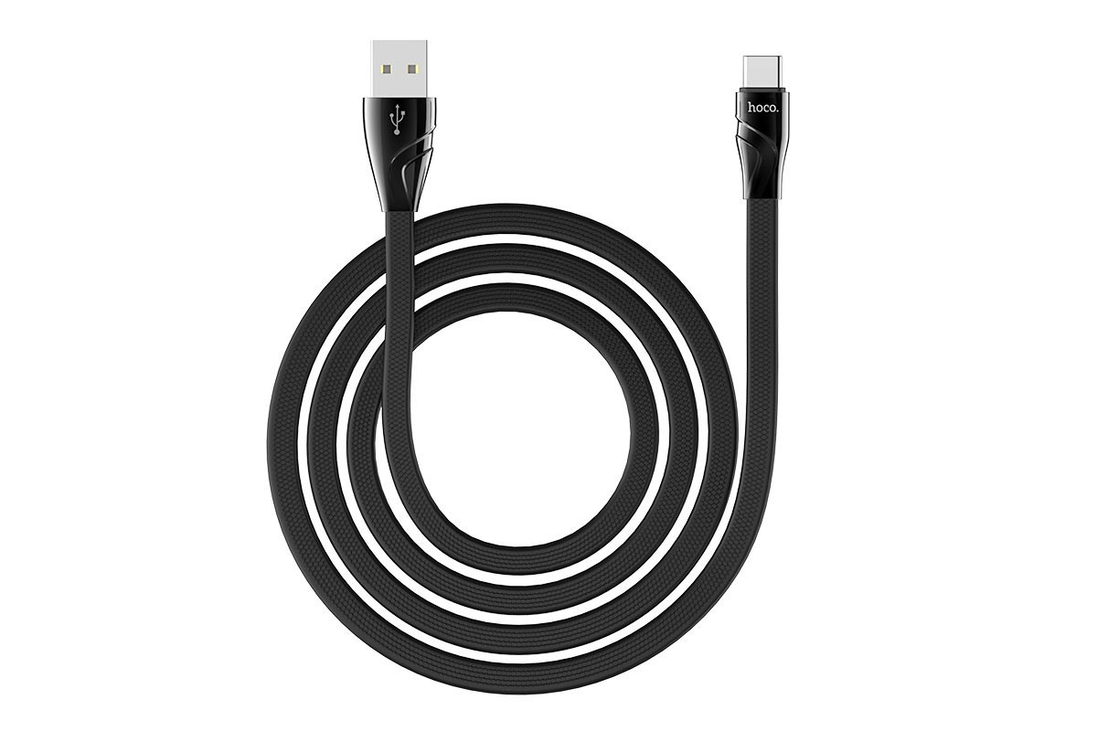 Кабель USB HOCO U57 Twisting charging data cable for Type-C (черный) 1 метр
