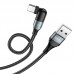 Кабель USB - USB Type-C HOCO U100, 2,4A черный 1м (поворотный)