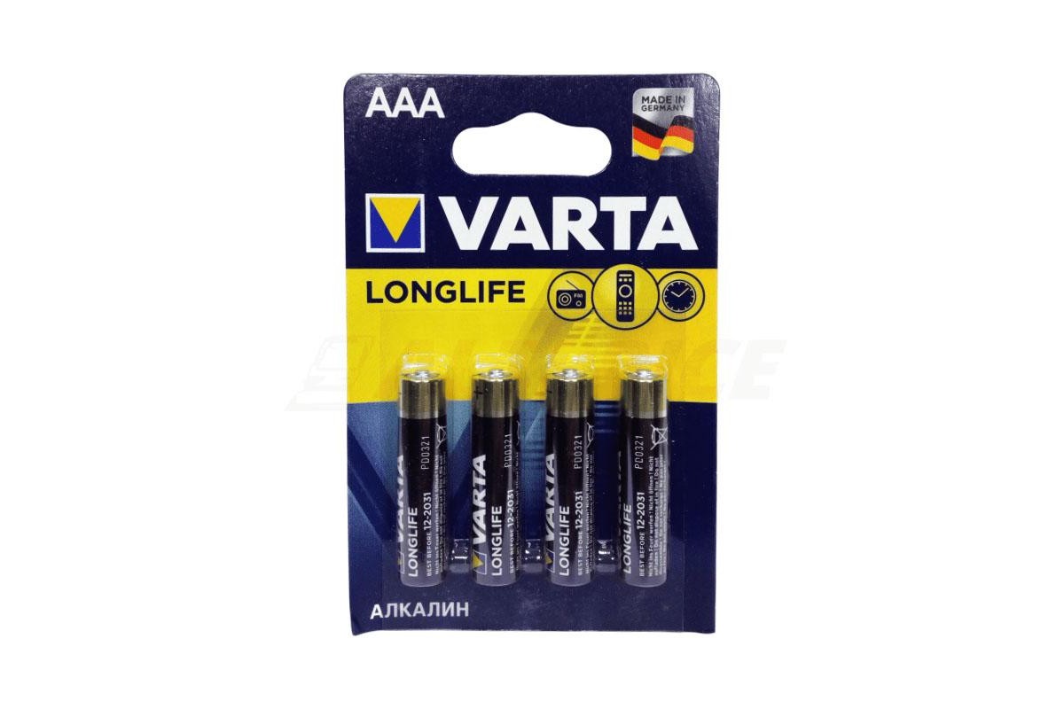 Батарейка алкалиновая VARTA LONGLIFE 4103 LR03 AAA/4BL (цена за блистер 4 шт)