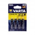 Батарейка алкалиновая VARTA LONGLIFE 4103 LR03 AAA/4BL (цена за блистер 4 шт)