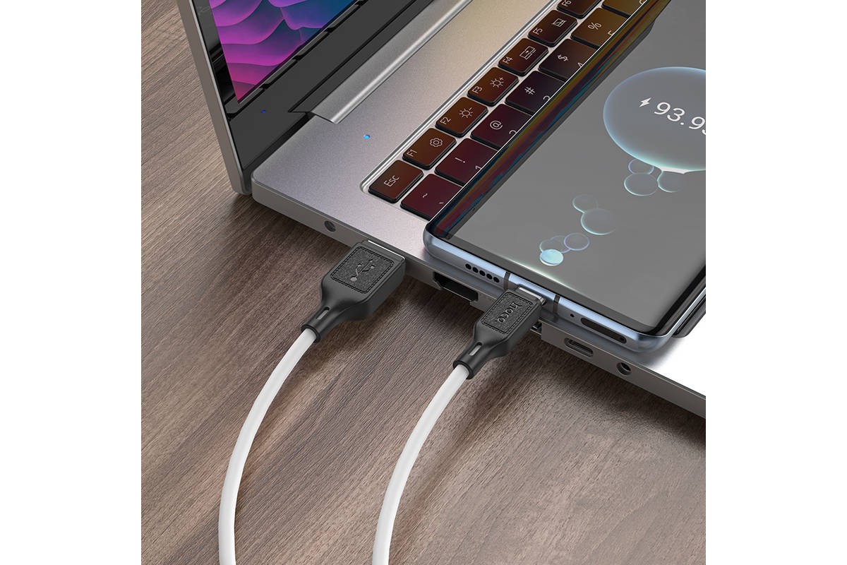 Кабель USB - USB Type-C HOCO X90 (белый) 1м силиконовый
