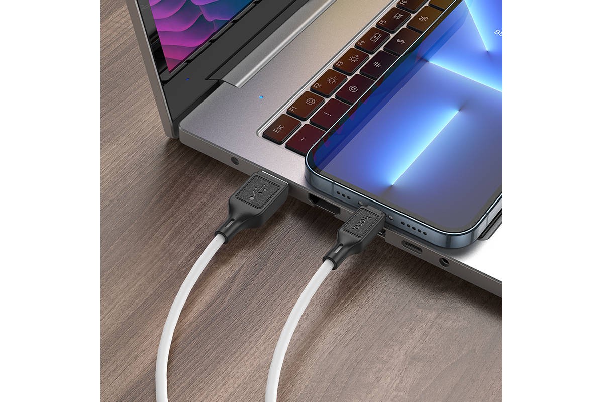 Кабель USB - Lightning HOCO X90 2,4A (черный) 1м силиконовый