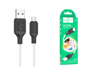 Кабель USB - MicroUSB HOCO X90 (белый) силиконовый 1м 