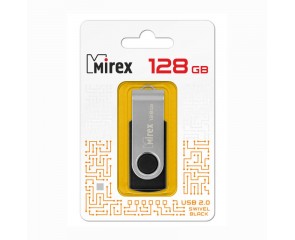 Флешка USB 2.0 Mirex SWIVEL BLACK 128Gb (ecopack)