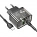 Сетевое зарядное устройство USB + USB-C + кабель Type-C HOCO N34 PD20W + QC3.0 (черный)