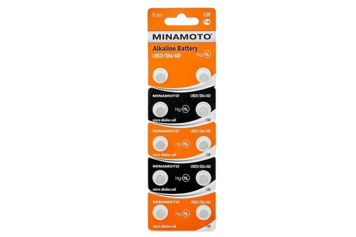Батарейка часовая MINAMOTO AG1 LR621/10BL (цена за блистер 10 шт)
