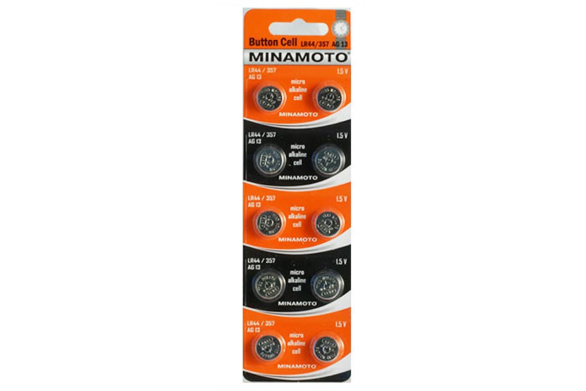 Батарейка часовая MINAMOTO AG13 LR44/10BL (цена за блистер 10 шт)