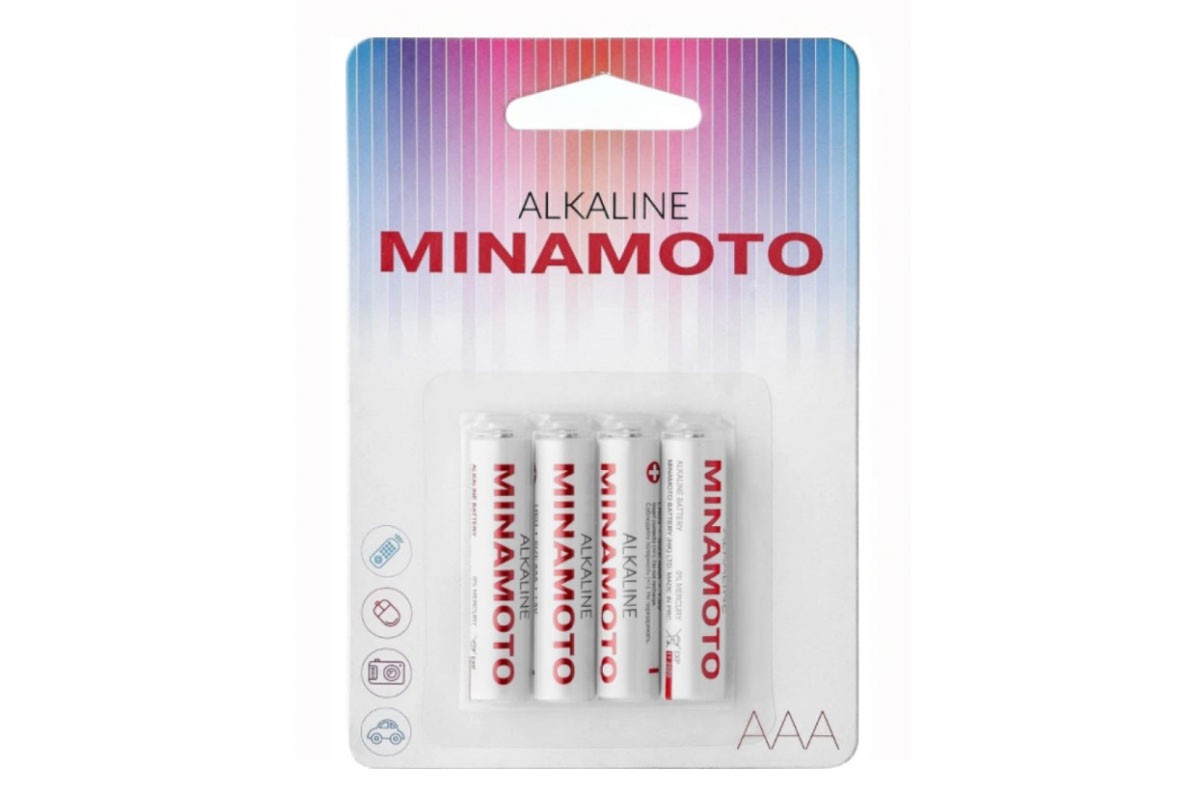 Батарейка алкалиновая MINAMOTO LR03 AAA/4BL (цена за блистер 4 шт)