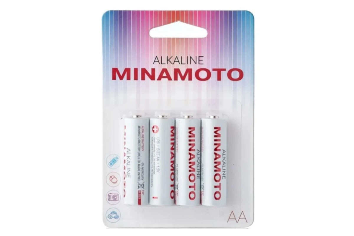 Батарейка алкалиновая MINAMOTO LR6 AA/4BL (цена за блистер 4 шт)