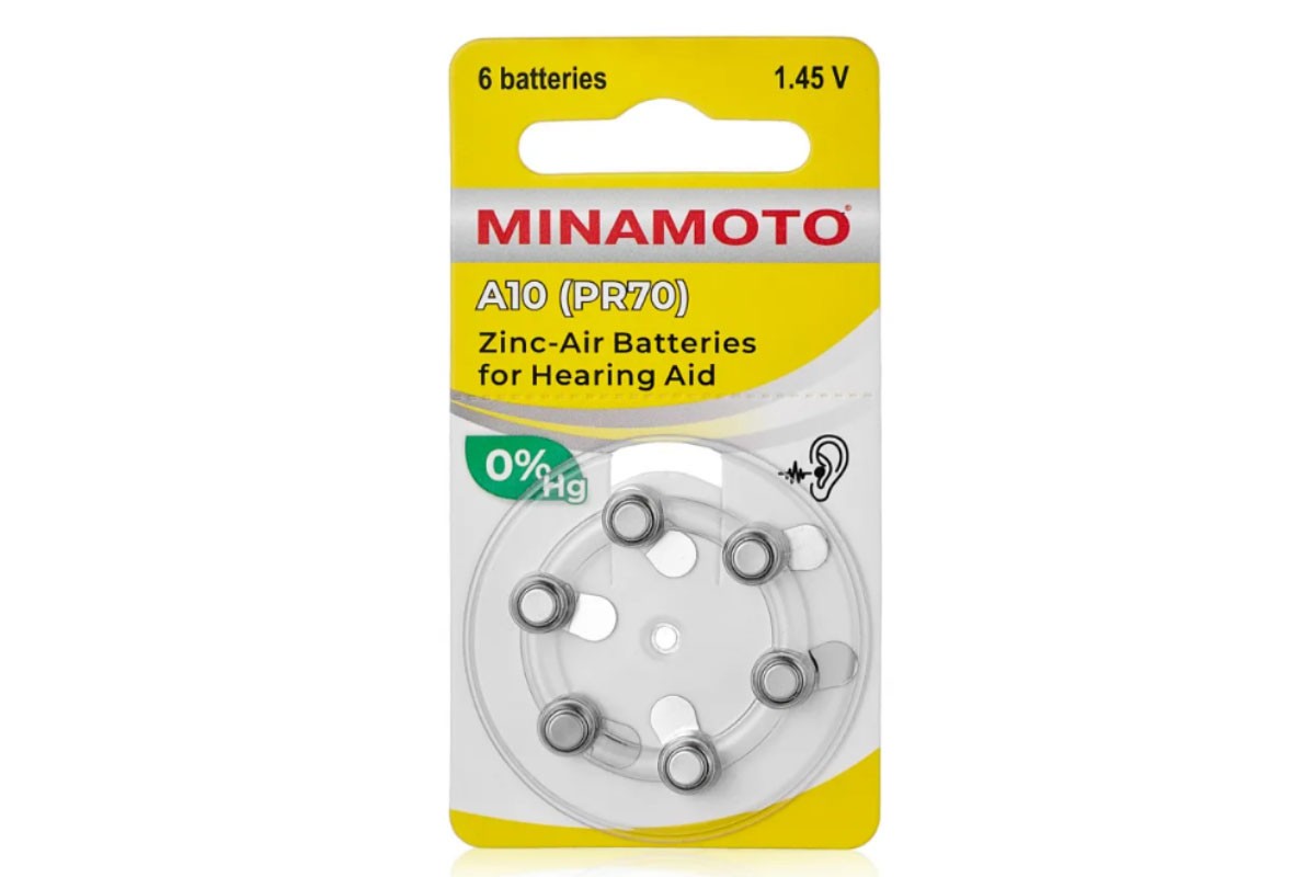 Батарейка часовая для слуховых аппаратов MINAMOTO ZA10/6BL A10 PR70