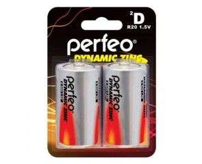 Батарейка солевая Perfeo R20/2BL Dynamic Zinc (блистер цена за 2 шт)