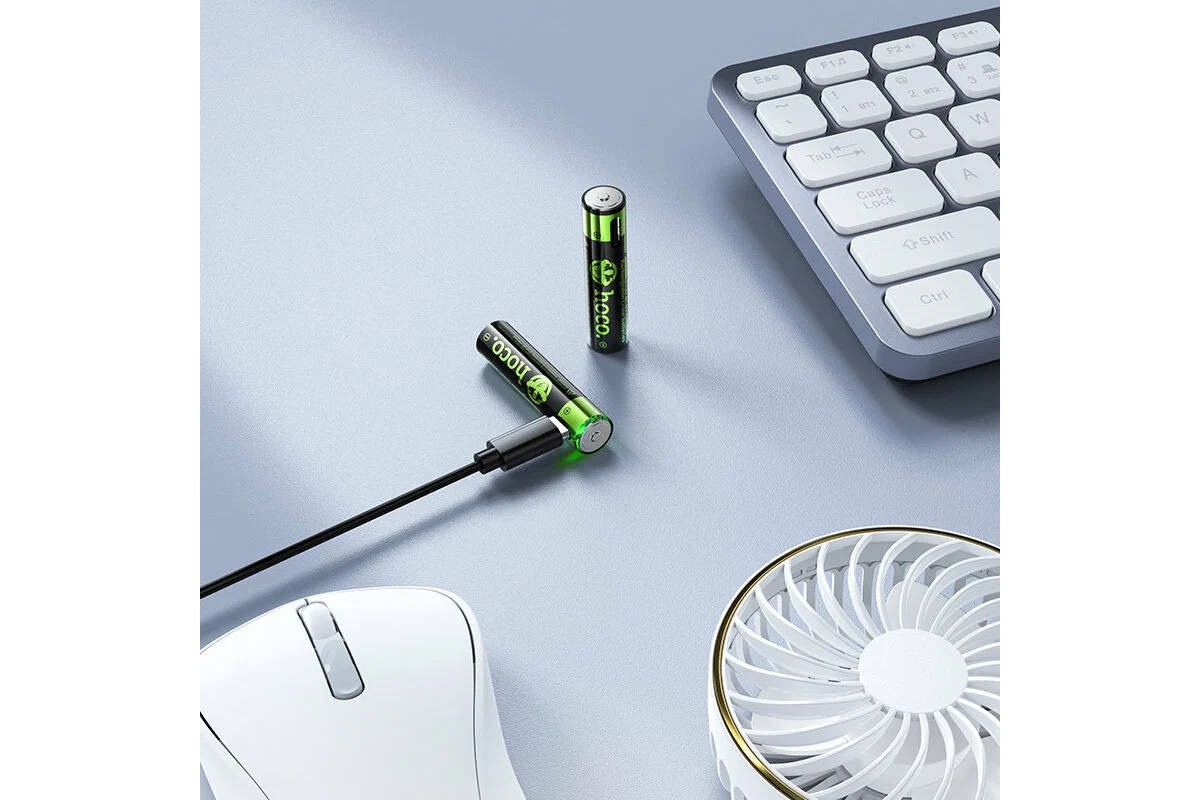 Батарейка литиевая подзарежаемая HOCO JA4 AAA (2PCS) (черный)