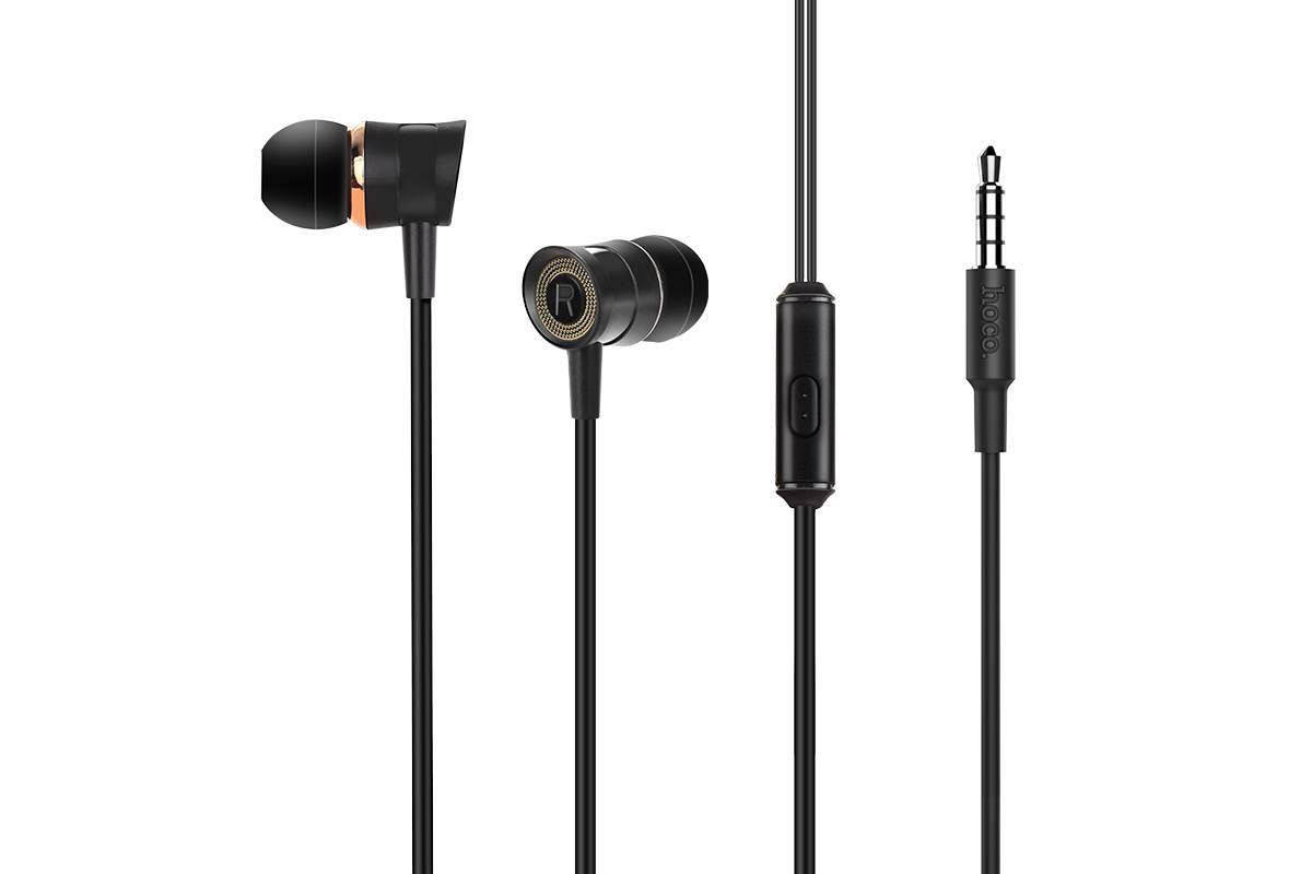 Гарнитура HOCO M37 pleasant sound universal earphones with microphon 3.5мм черный