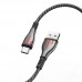 Кабель USB BOROFONE BU23 Highway charging data cable for Type-C cable (серый) 1 метр