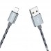 Кабель для iPhone BOROFONE BX24 Ring current charging data cable for Lightning 1м серый