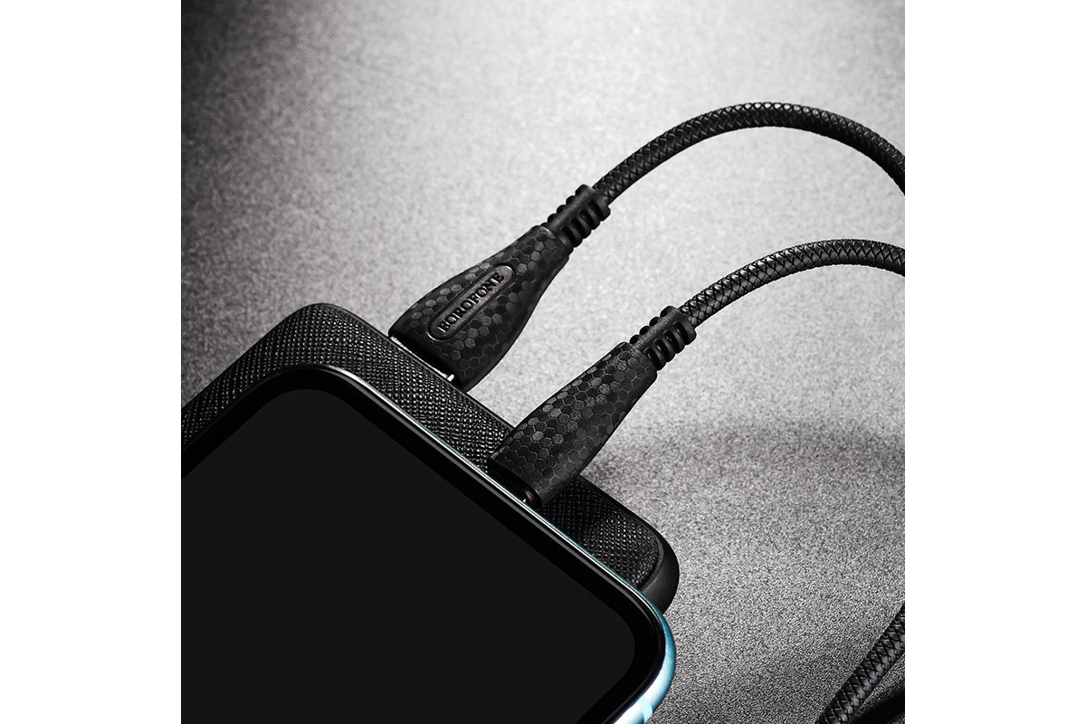 Кабель для iPhone BOROFONE BX38 Cool charge charging data cable for Lightning 1м черный