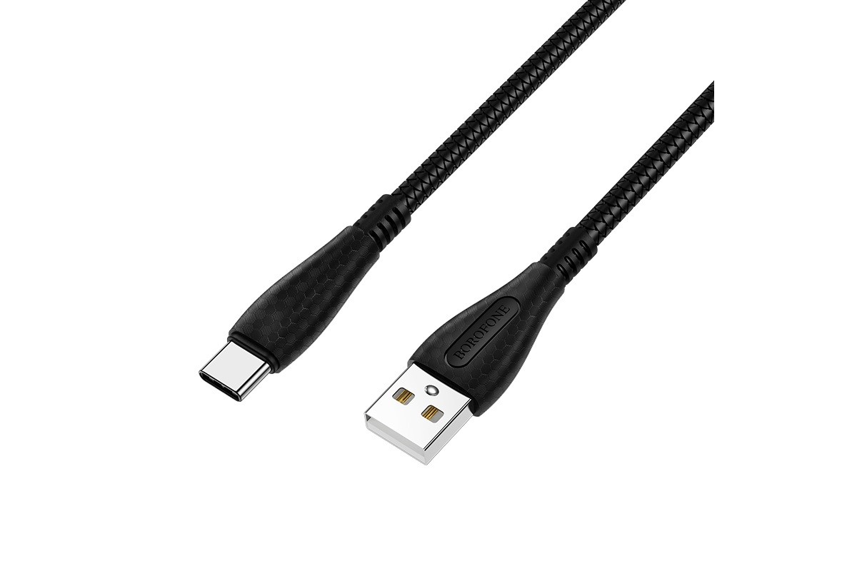 Кабель USB BOROFONE BX38 Cool charge charging data cable for Type-C (черный) 1 метр