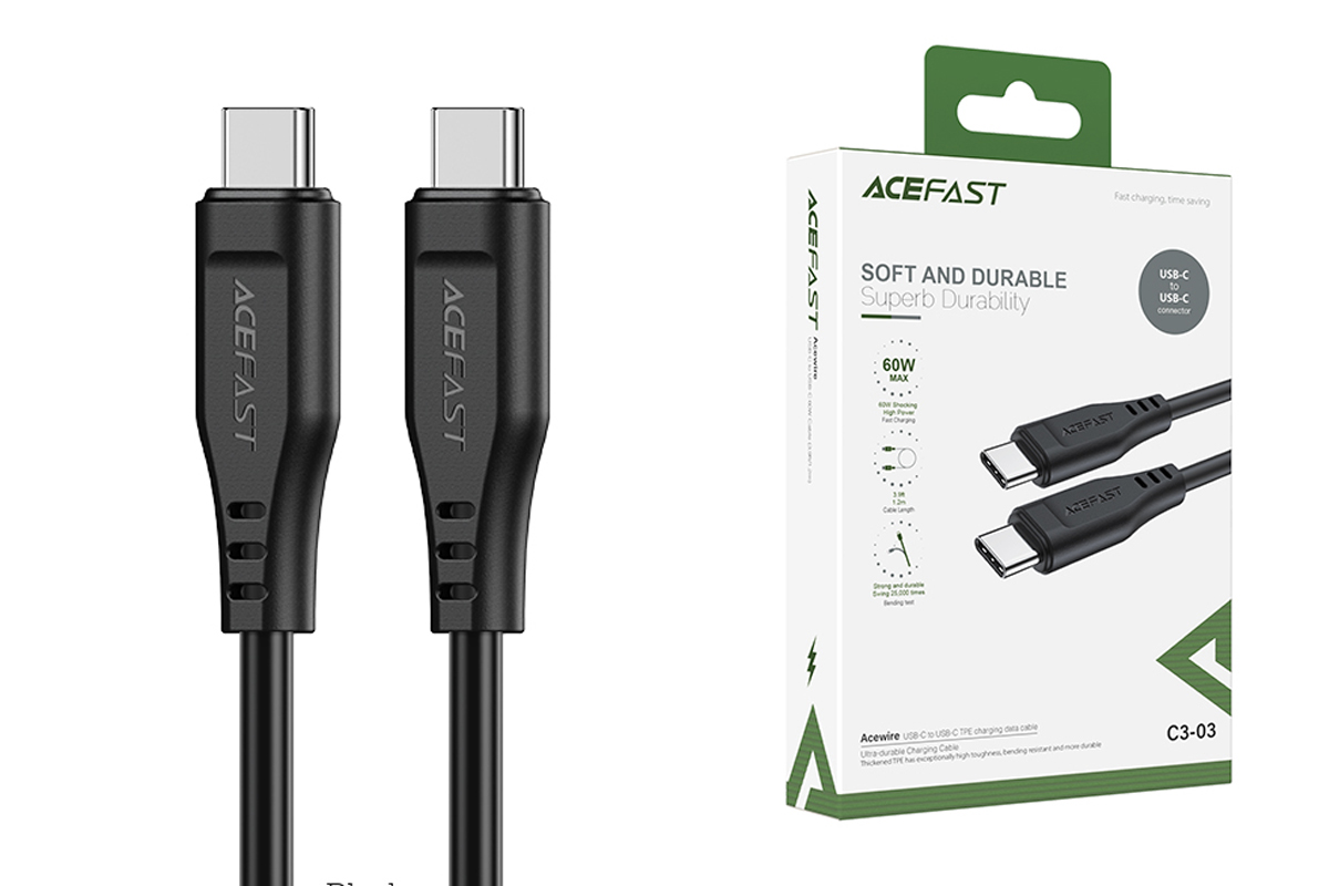 Кабель USB Type-C - USB Type-C ACEFAST C3-03 черный 1м Кабель USB Type-C - USB Type-C ACEFAST C3-03 черный 1м