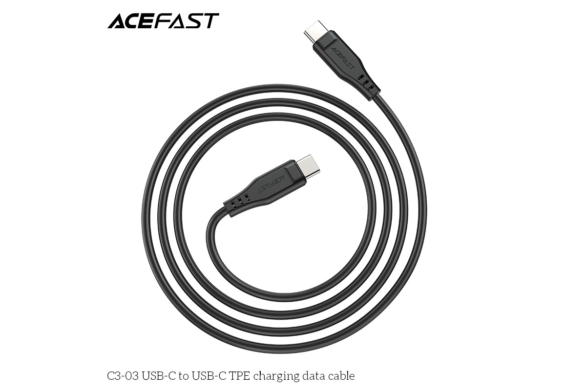 Кабель USB Type-C - USB Type-C ACEFAST C3-03 черный 1м Кабель USB Type-C - USB Type-C ACEFAST C3-03 черный 1м