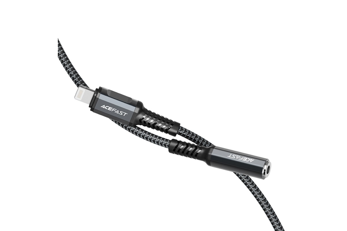 Переходник кабель ACEFAST C1-05 серый (AUX (вход) -  Lightning) 0.18 м