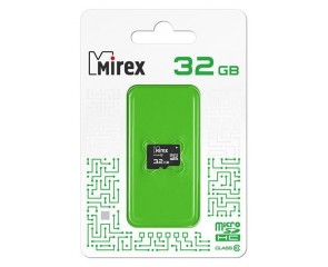 Карта памяти microSDHC MIREX 32 GB (class 10) без адаптера (13612-MC10SD32)