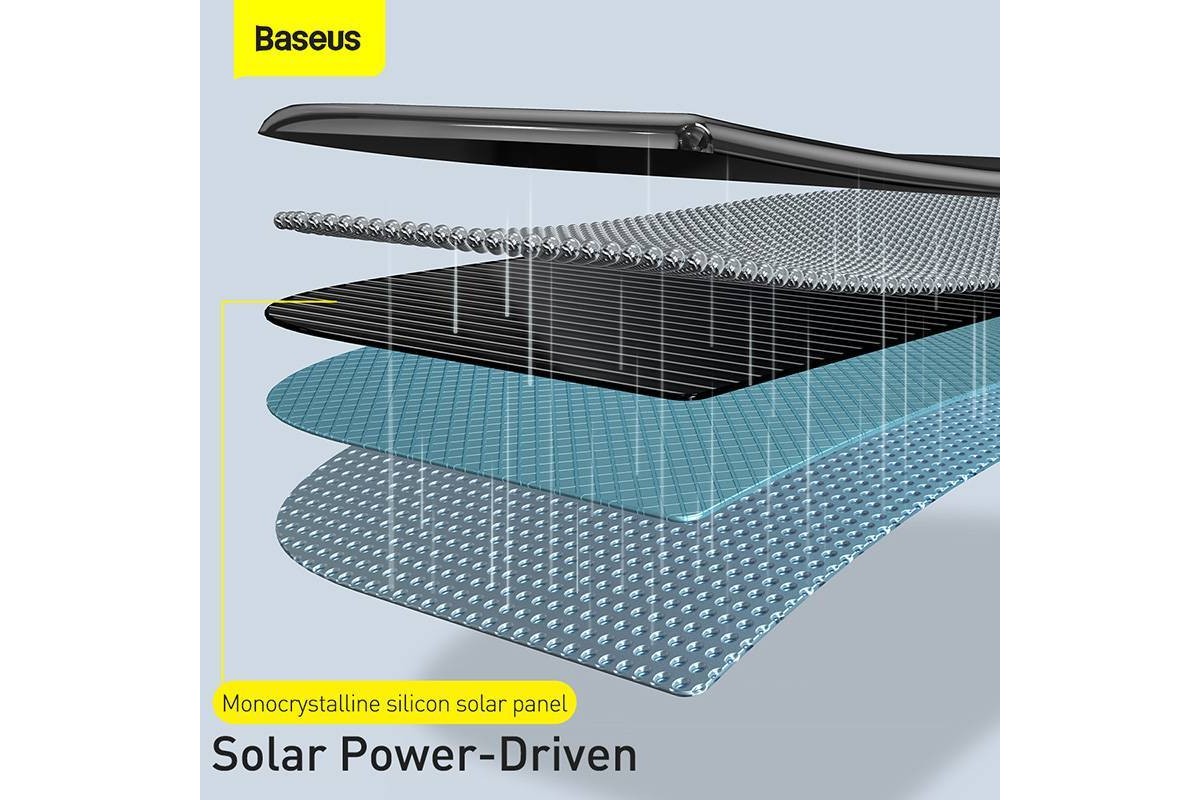 Держатель велосипедный для телефона BASEUS Smart Solar Power Wireless (вело/мото крепление) на солнечных батареях (черный)