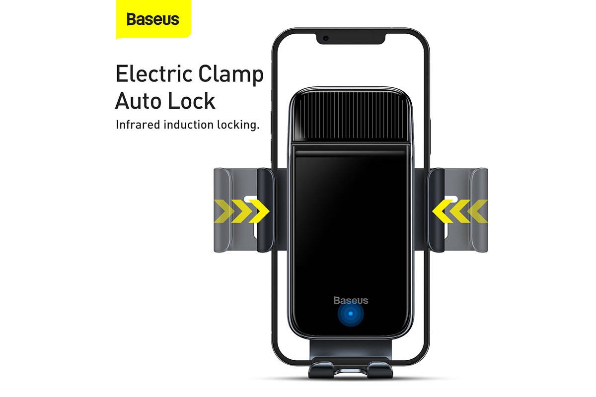 Держатель велосипедный для телефона BASEUS Smart Solar Power Wireless (вело/мото крепление) на солнечных батареях (черный)