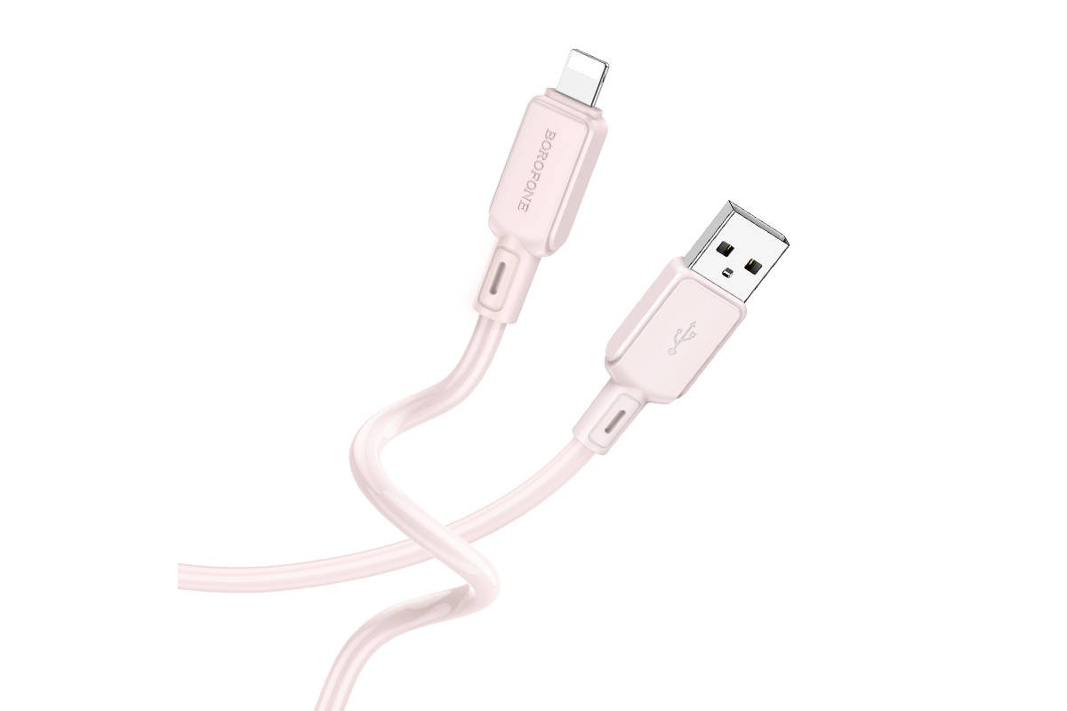 Кабель USB - Lightning BOROFONE BX94 2,4A (светло-розовый) 1м